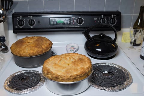 Pies on stove
