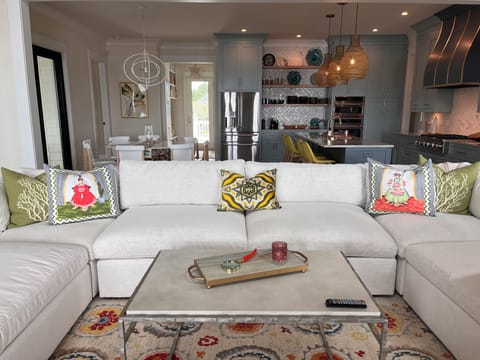 Living room with oversized U shape couch