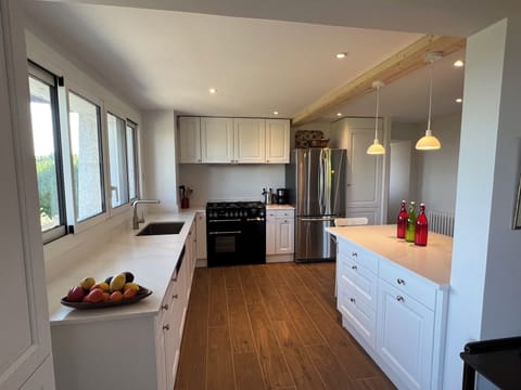 Kitchen with a view of Lake Geneva