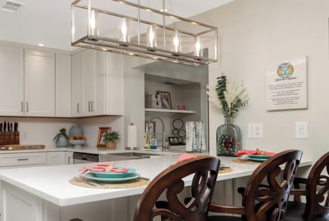 Large kitchen with colorful Fiesta Ware dishes. Perfect for entertaining, cooking, or simply relaxing and enjoying.