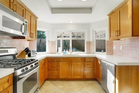 Cook good meals in this well organized kitchen