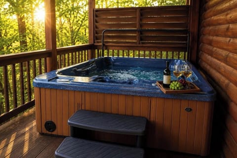 Private hot tub on your cabin deck, nestled in the Smoky Mountains. 