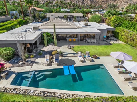 Aerial views of backyard