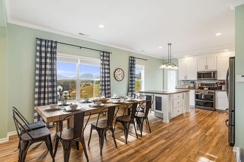 Second floor kitchen with seating for 10