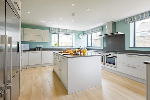 Large kitchen at Seamist, Watergate Bay, Cornwall
