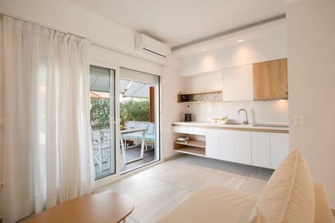 Kitchen area integrated with living room area