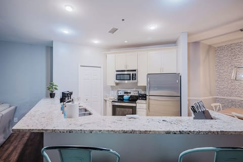 We provide foil, plastic wrap, sandwich bags, spices, coffee, oil and sugars.