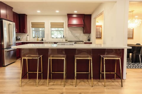 Visit with the Chef while sitting comfortable at our bar