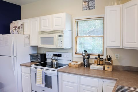 Tea kettle and tea are also available.