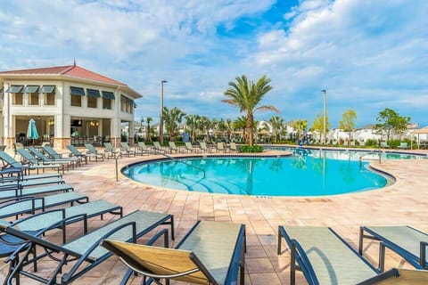 You can relaxing poolside while the kids play