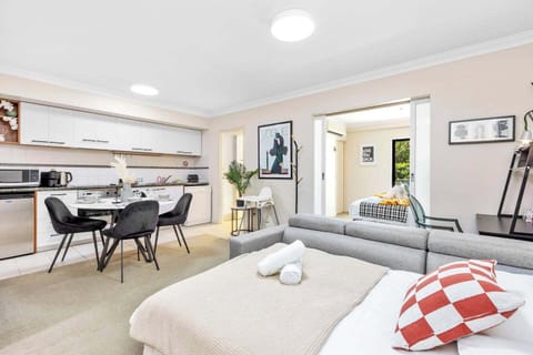 All your needs met! This spacious apartment offers a complete kitchen for cooking, a dining area for meals, a comfortable sofa bed for extra guests, and a separate bedroom for privacy.