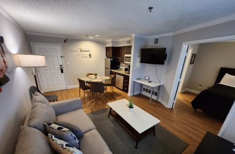 Cozy sofa bed and a new smart TV with all your favorite streaming apps!