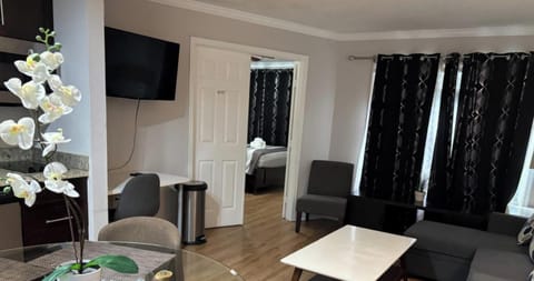 Cozy sofa bed and a new smart TV with all your favorite streaming apps!