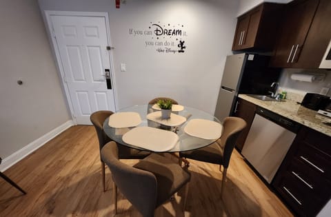 Bright and welcoming table for four—perfect for meals or game nights.