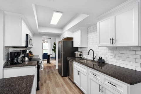 Fully equipped kitchen, including an ice maker, to make your stay comfortable.  