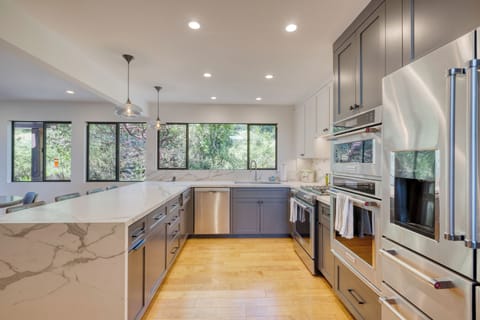 Stainless steel appliances.