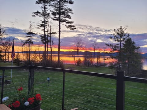 Enjoy spectacular waterfront sunsets right from your private deck!