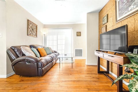 Curl up in the inviting living room & stream your favorites on the smart TV