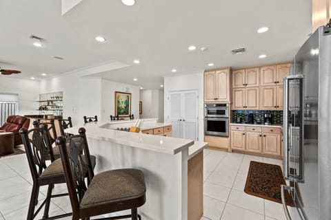 Fully stocked kitchen area