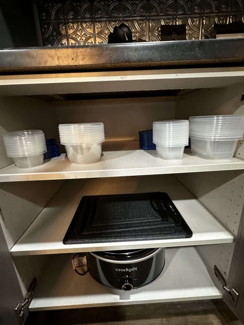 Crock pot, cutting boards, Tupperware!