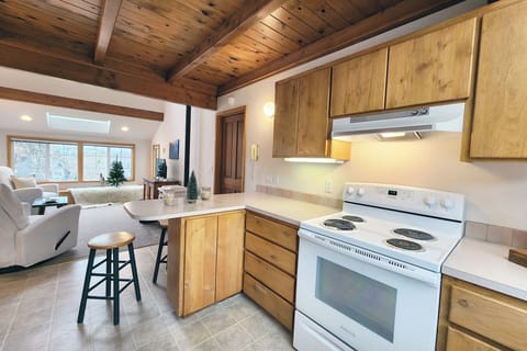 Kitchen is fully equipped to whip up your favorites while relaxing.