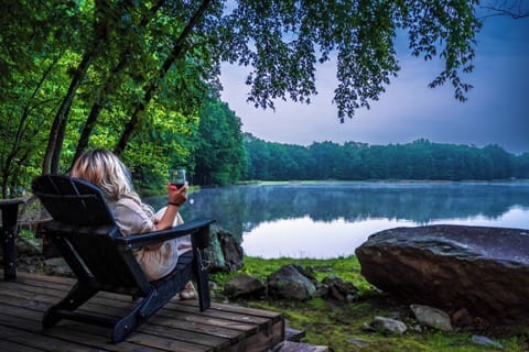 Take a breath, sip something special, let the stillness of the lake do the rest.