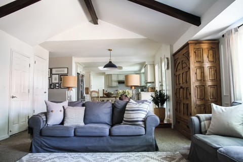 TV room with gas fireplace 