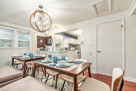 Dining area is beside the kitchen