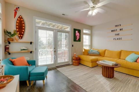 Eclectic Living Room with Queen Sofa Sleeper