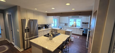 lots of counterspace and a large refrigerator, microwave, coffee maker & keurig