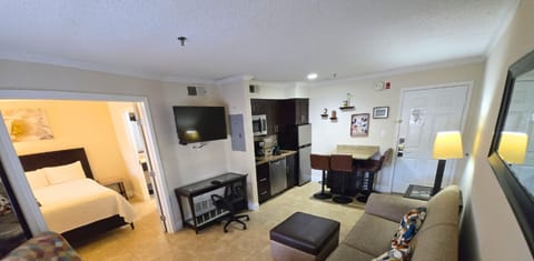 Cozy sofa bed and a new smart TV with all your favorite streaming apps!