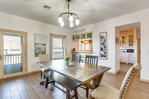 Dining Area | 2-Story Cabin | Central Heating & A/C | In-Unit Laundry