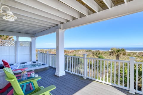 Take in the fresh ocean air as you relax in the hot tub.