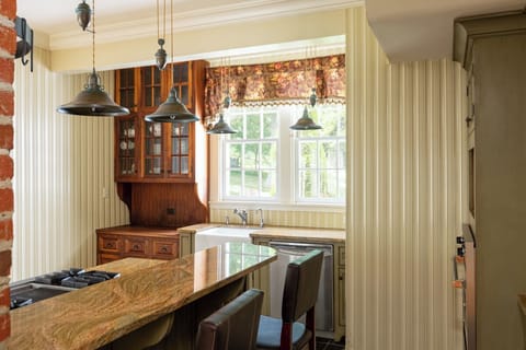 Stools at the kitchen island