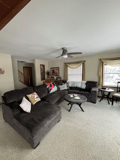 Living room with deck