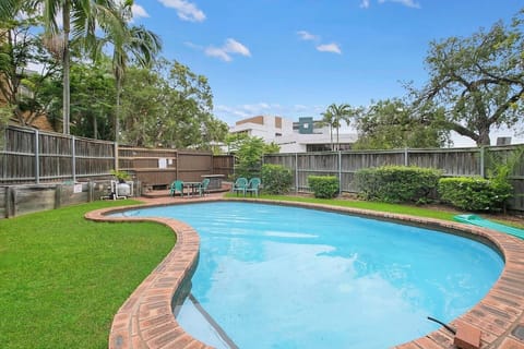A shared inground pool allows you to cool down on warm days.