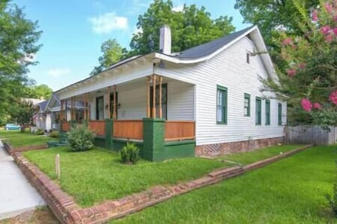The House Sits on a corner lot with plenty of parking available on the street