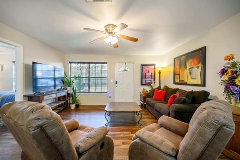Curl up in the cozy living room & stream your favorites on the smart TV