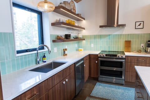 Fully stocked for cooking and any beverage of your choice.