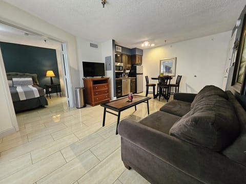 Cozy sofa bed and a new smart TV with all your favorite streaming apps!