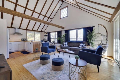 An open floor plan ensures that everyone will be included in conversations whether relaxing in the living room or cooking in the kitchen.