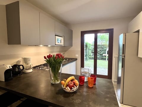 Furniture, Interior Design, Flooring, Countertop, Kitchen Appliance, Wood, Kitchen, Cabinetry, Lighting, Major Appliance