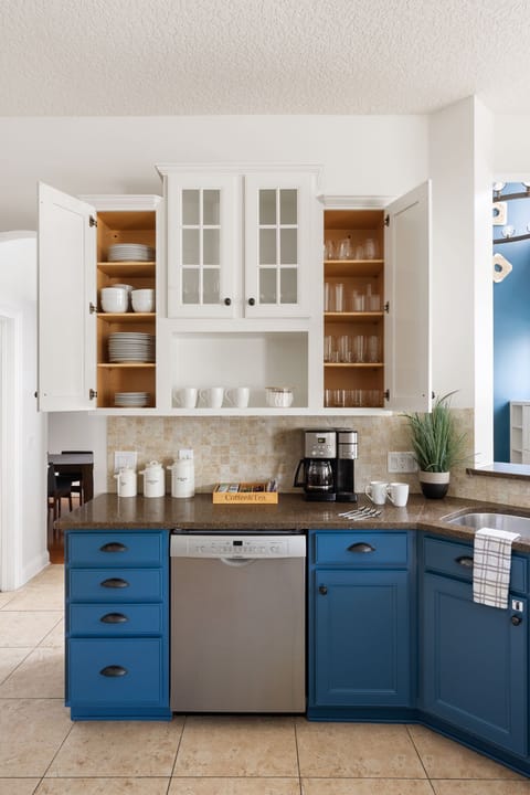 Well-stocked kitchen.
