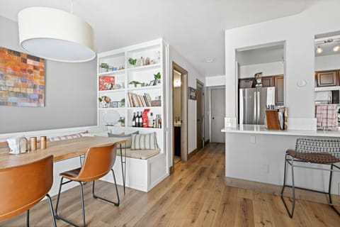 Open kitchen-dining layout