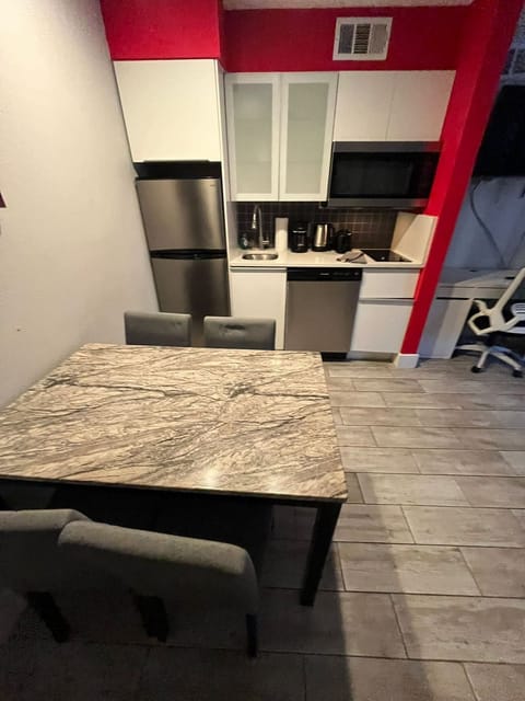 Bright and welcoming table for four—perfect for meals or game nights.