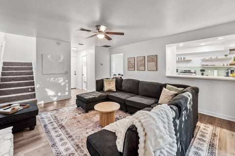 Stylish living room with cozy furniture and tasteful decor.