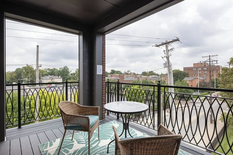 Fresh air + morning coffee spot. Huge private balcony overlooking the Topiary gardens. 