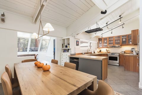 Dining and fully stocked kitchen