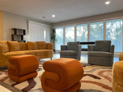 Spacious living area with a TV—great for relaxation and entertainment!