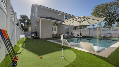 A hole-in-one kind of day – enjoy a round of putt-putt in the comfort of your own backyard!